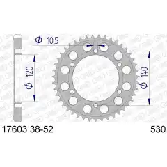Bakdrev, Aluminium #530 ZZR600 93/94