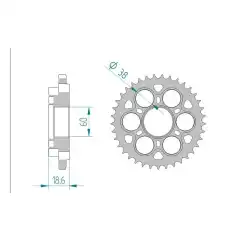 Bakdrev, Aluminium #525 D 1098 STRA