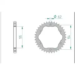 Bakdrev, Aluminium #525 PCD1098
