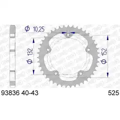 Bakdrev, Aluminium #525 MV910/1000