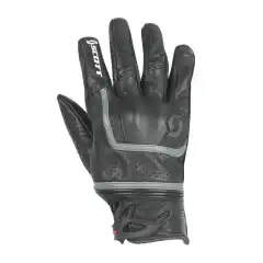 Kort MC hanske i skinn, knokebeskytter.