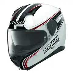 Sportslig helhjelm, solvisir, Met. Hvit