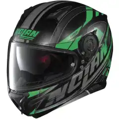 Sportslig helhjelm, solvisir,Sort/grønnj