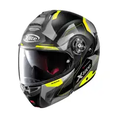 Matt sort/gul/grå Premium åpningshjelm