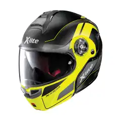 Matt sort/gul/grå Premium åpningshjelm